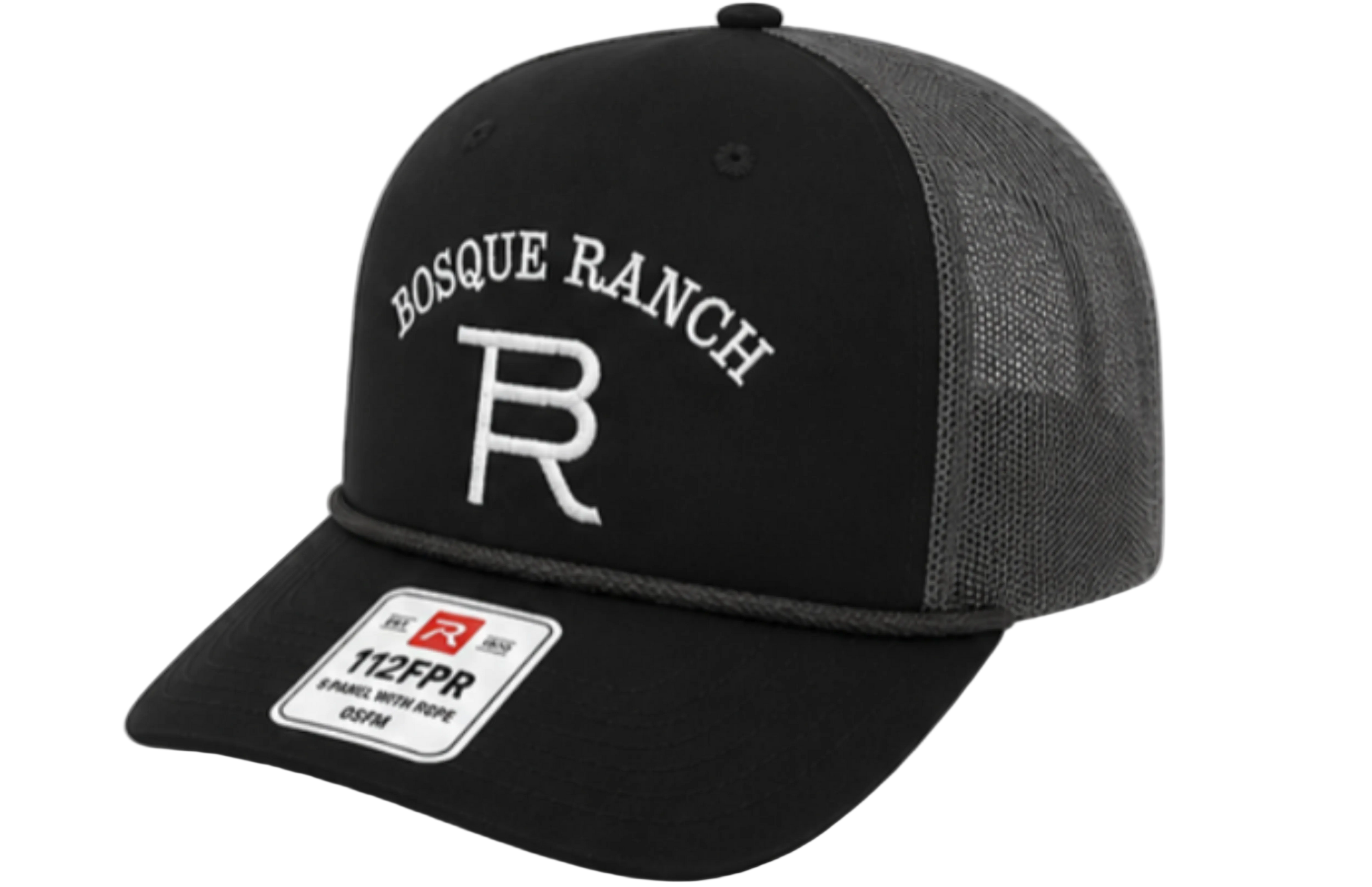 Bosque Ranch Richardson 112FPR Black & Charcoal Rope Cap