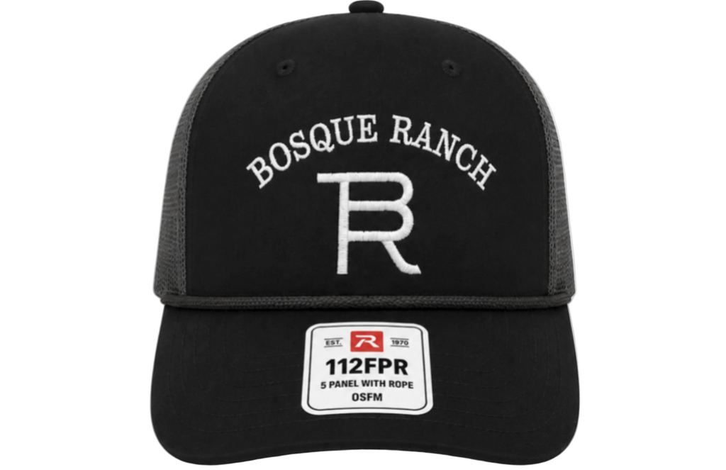Bosque Ranch Richardson 112FPR Black & Charcoal Rope Cap
