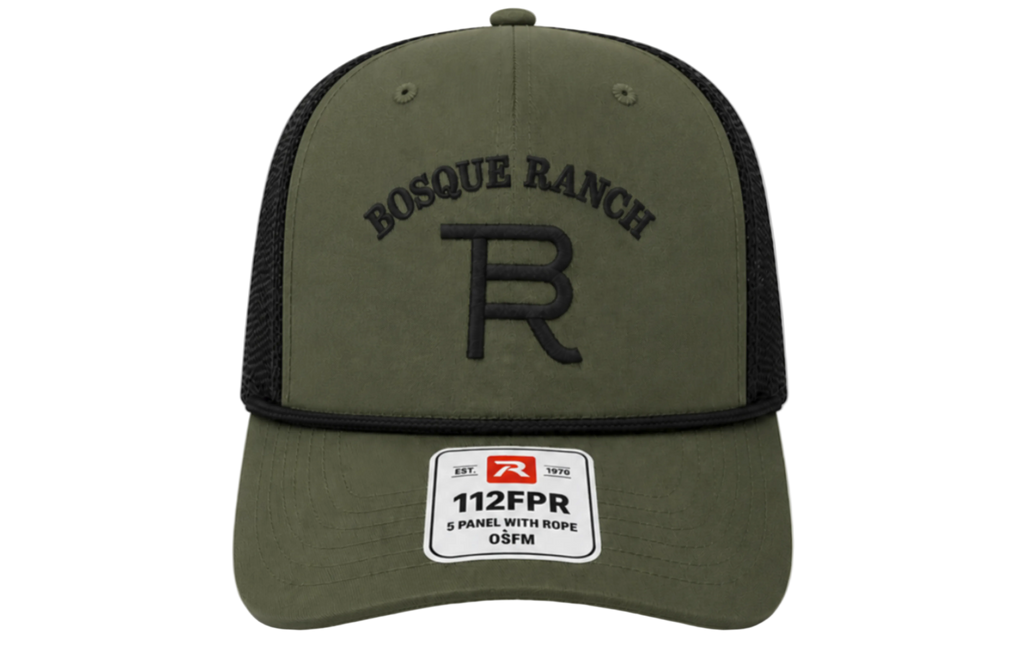 Bosque Ranch Richardson 112FPC Loden & Black Rope Cap