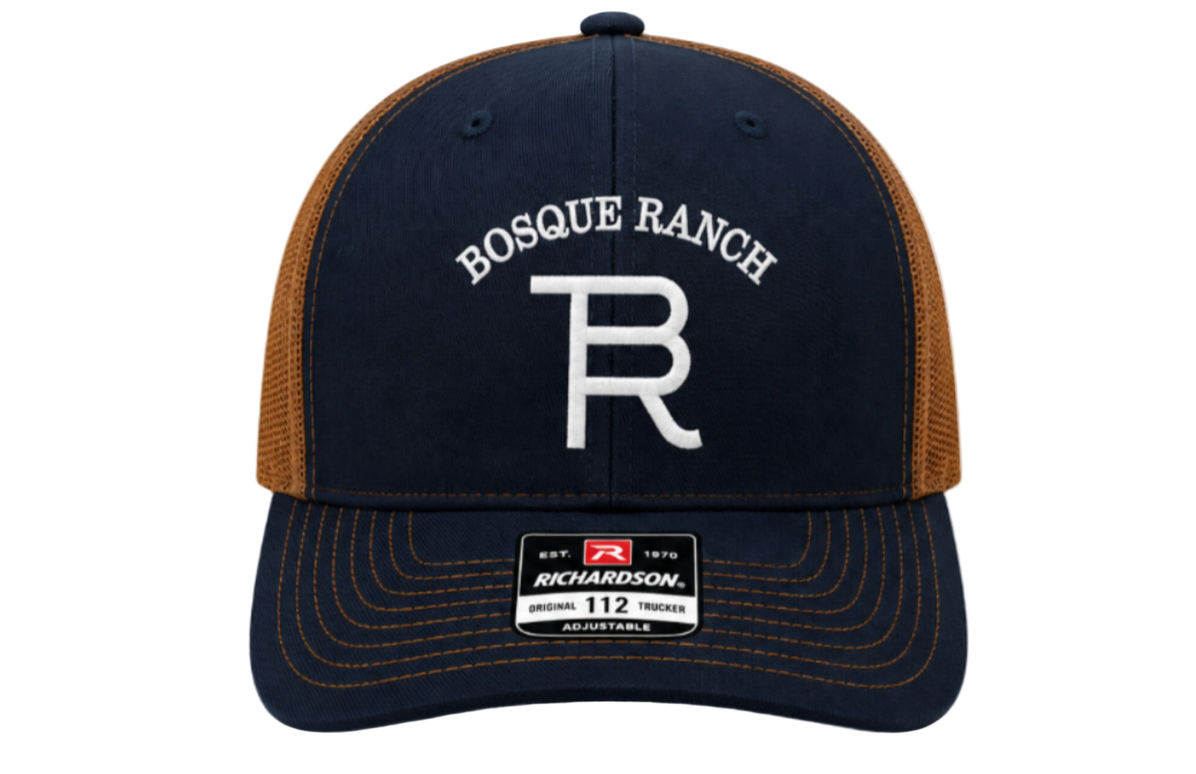 Bosque Ranch Richardson 112 Navy & Carmel Cap