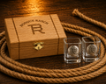 Bosque Ranch Wendell August 2 Piece Shot Glass Wooden Box