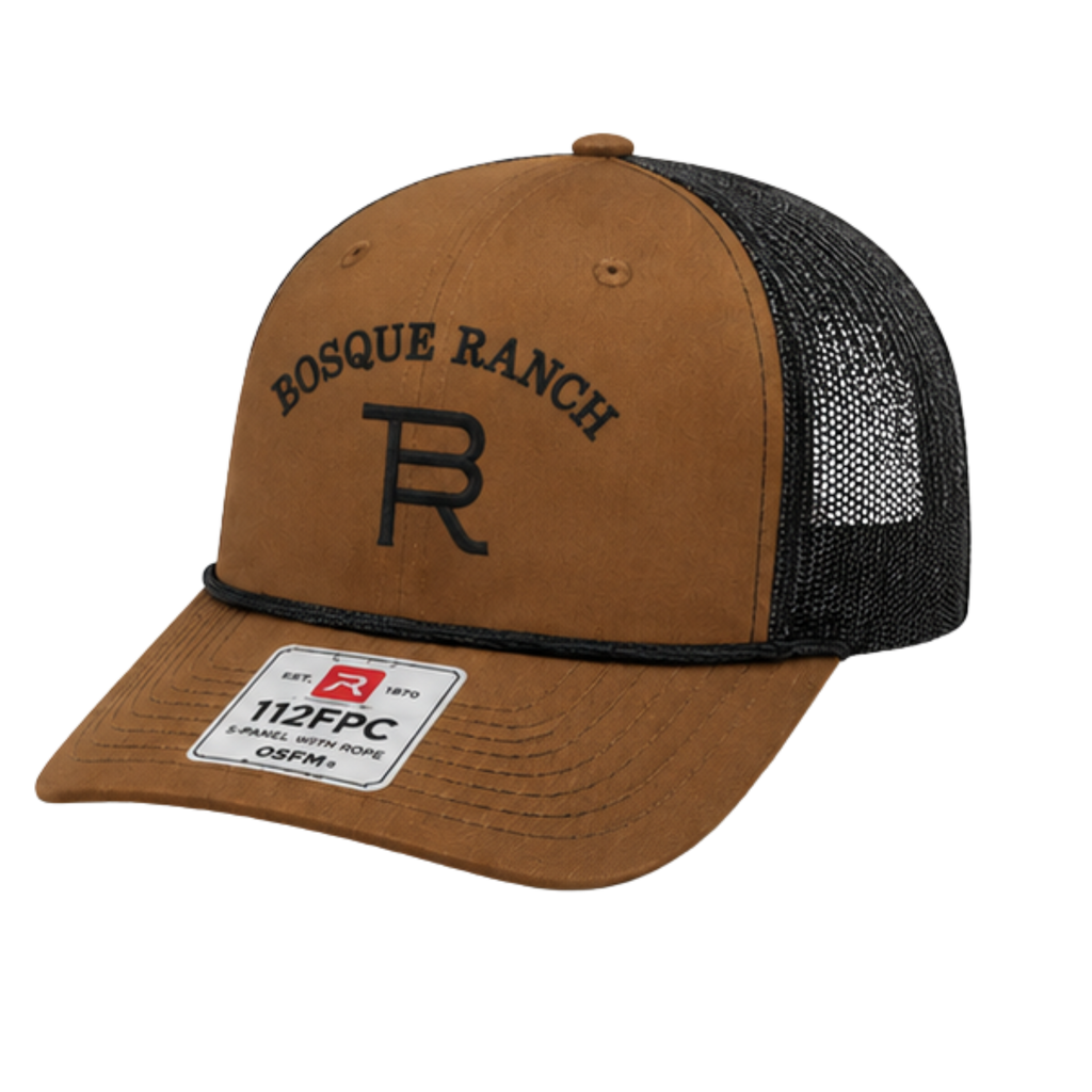 Bosque Ranch Richardson 112FPR Carmel & Black Rope Cap