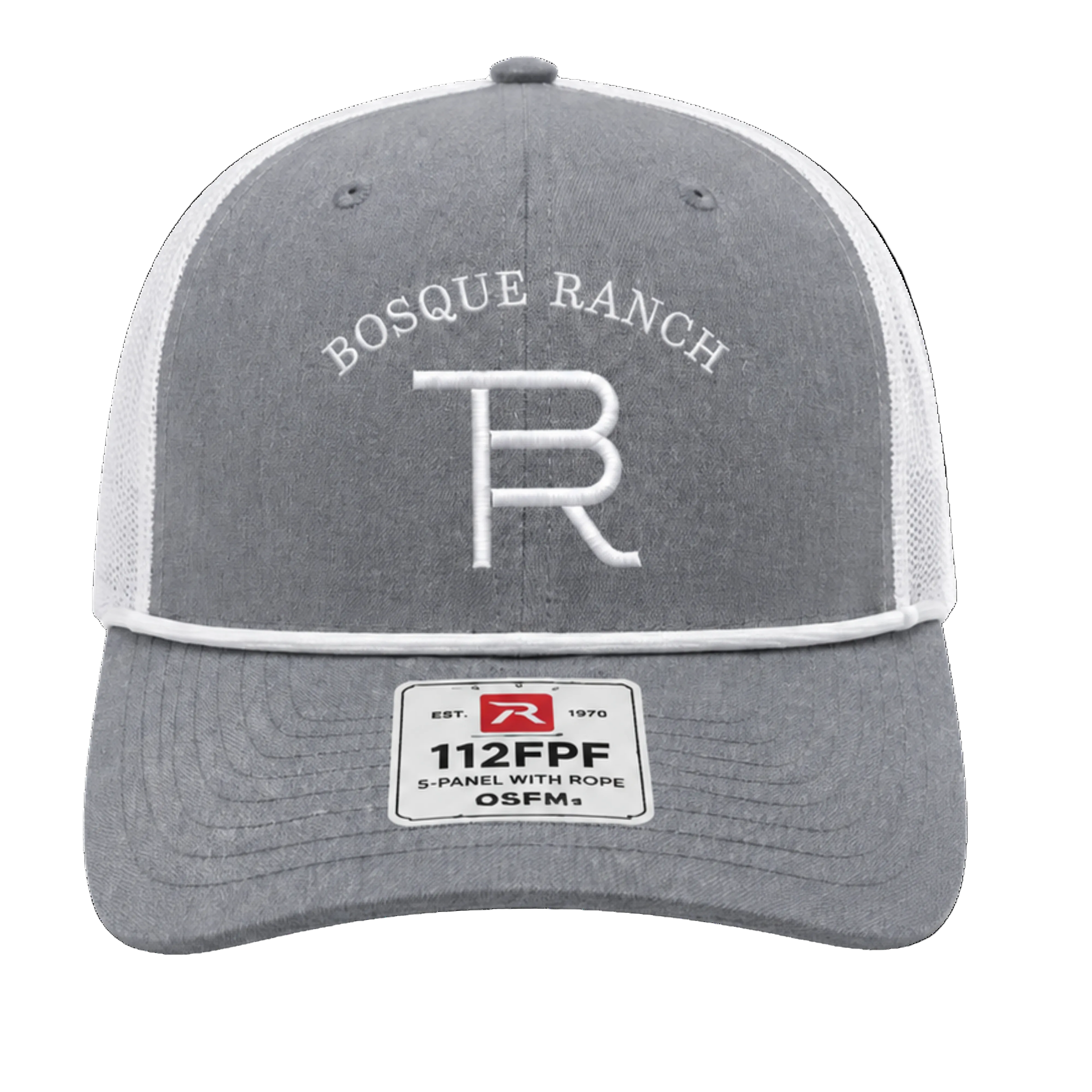 Bosque Ranch Richardson 112FPR Heather Gray & White Cap