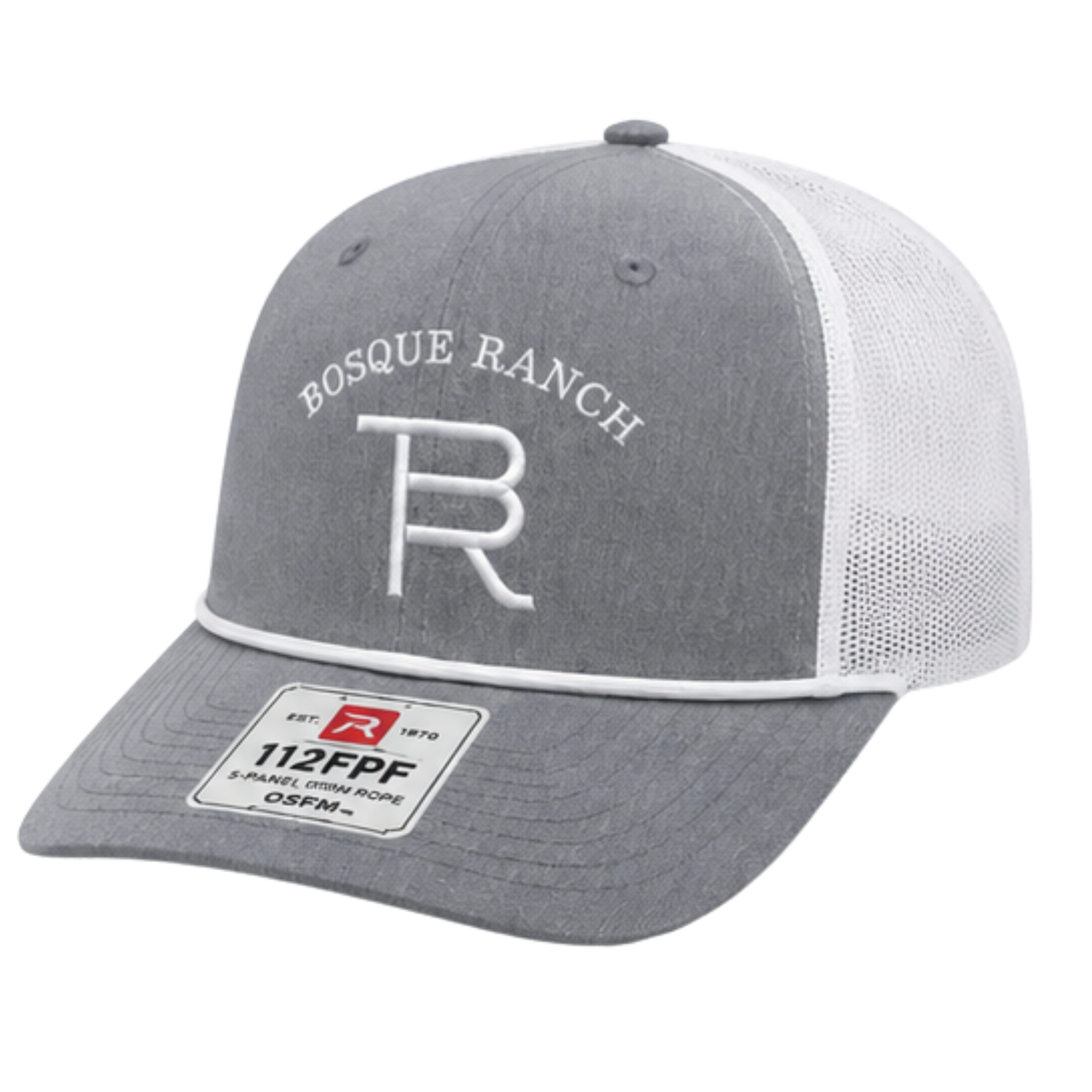 Bosque Ranch Richardson 112FPR Heather Gray & White Cap