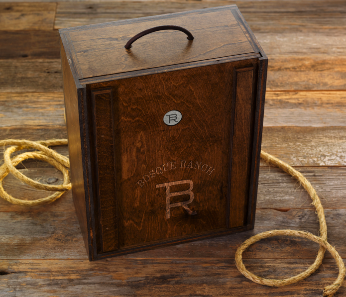 Bosque Ranch Wendell August 4 Piece Rocks Glass Wooden Box